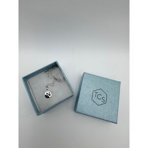 Silver Initial‎ N Necklace TCS Minimalist Alphabet Letter Pendant